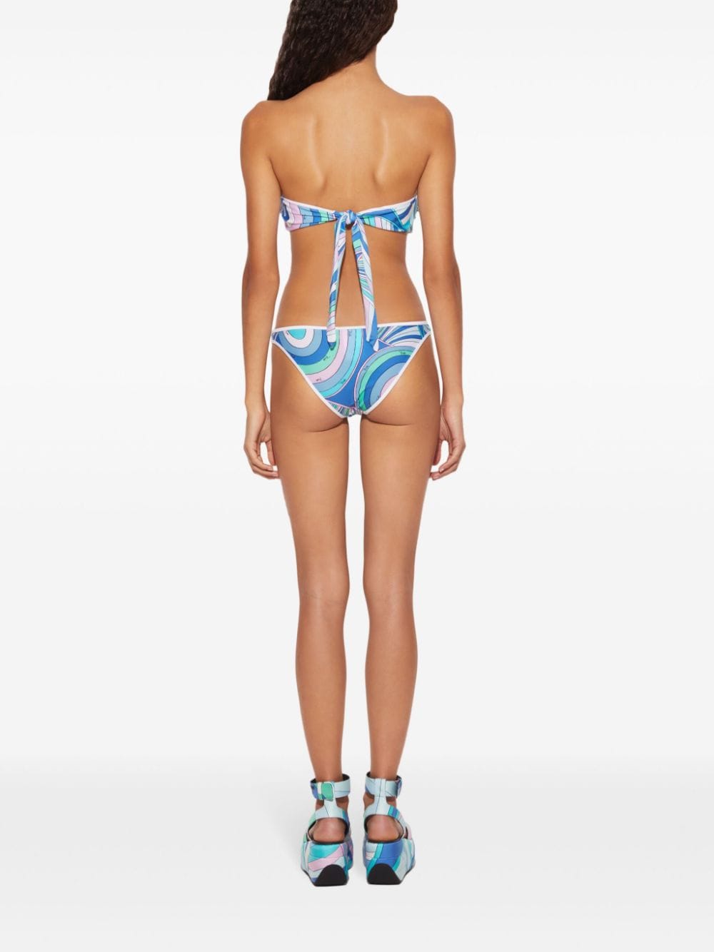 Shop Pucci Iride-print Bikini Bottoms In Blue