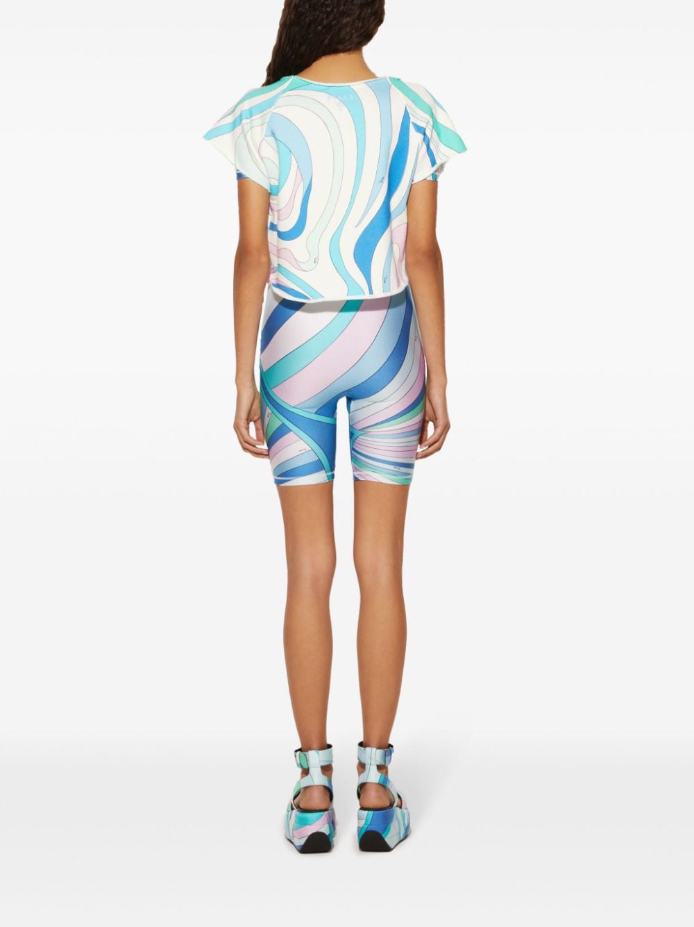 PUCCI Katoenen T-shirt met print Blauw