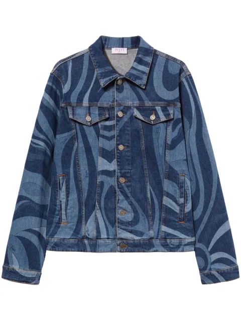 PUCCI chamarra de mezclilla con estampado Marmo