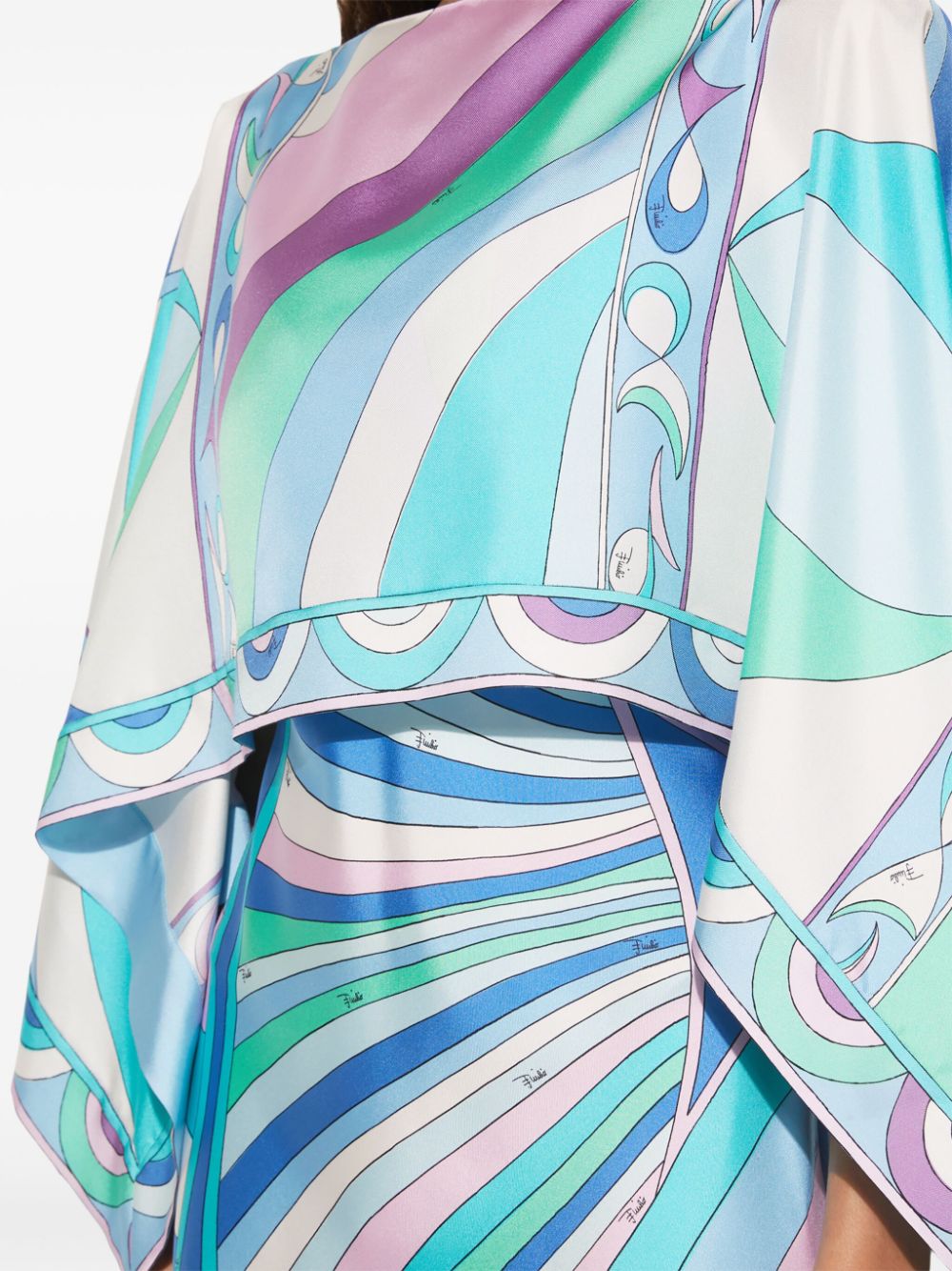 Shop Pucci Iride-print Silk Two-piece Set In Blue