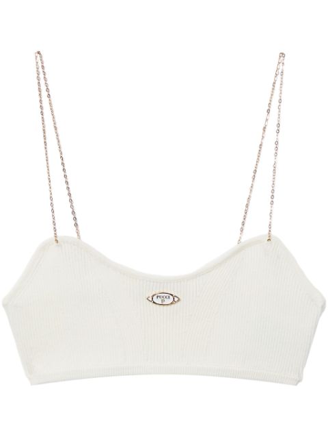 PUCCI logo-plaque ribbed crop top