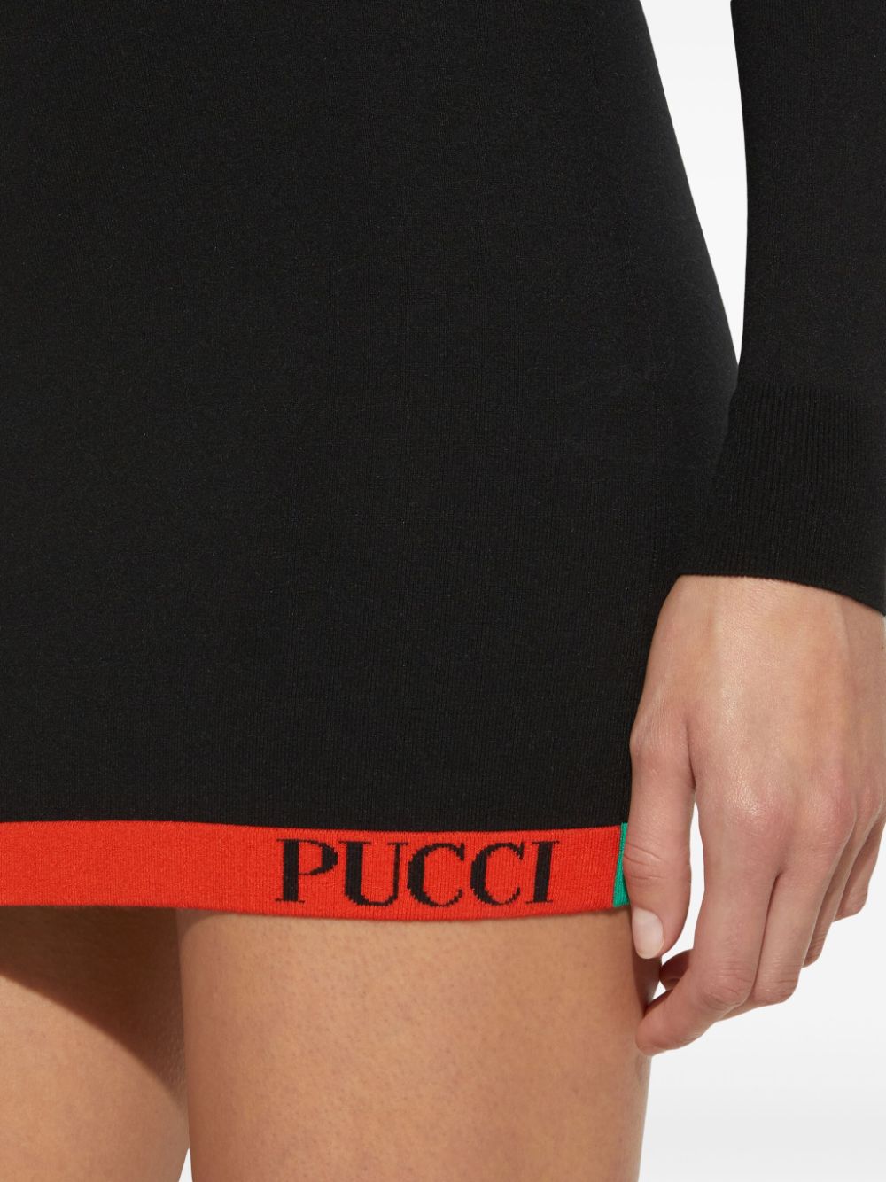 PUCCI Mini-jurk met vierkante hals en colourblocking Zwart