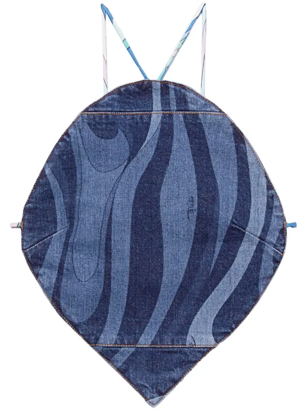 PUCCI プッチ ワンピース Marmo-print denim kaftan945346 Marmo-print denim kaftan in blue - Pucci | Mytheresa