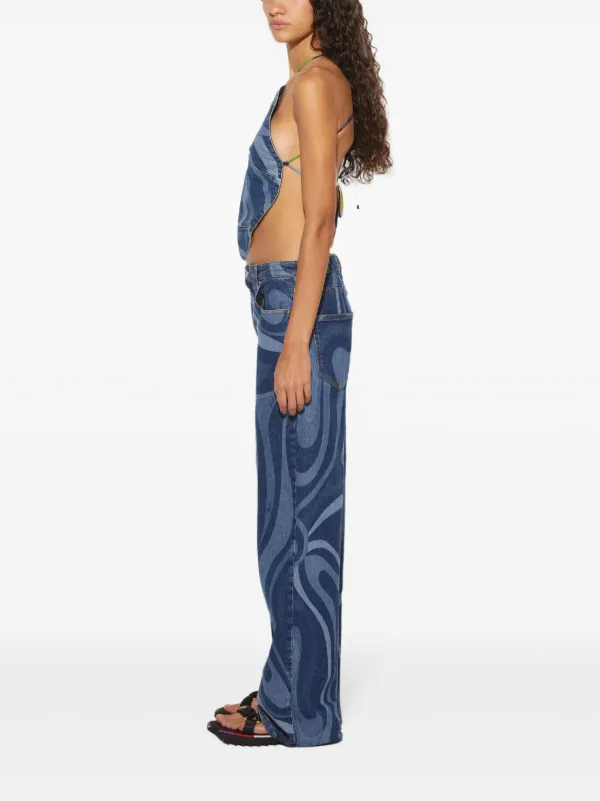 PUCCI Marmo-print Denim Top | Blue | FARFETCH