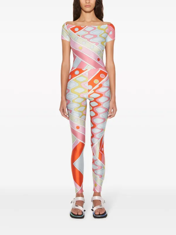 PUCCI abstract print Leggings Orange FARFETCH AU