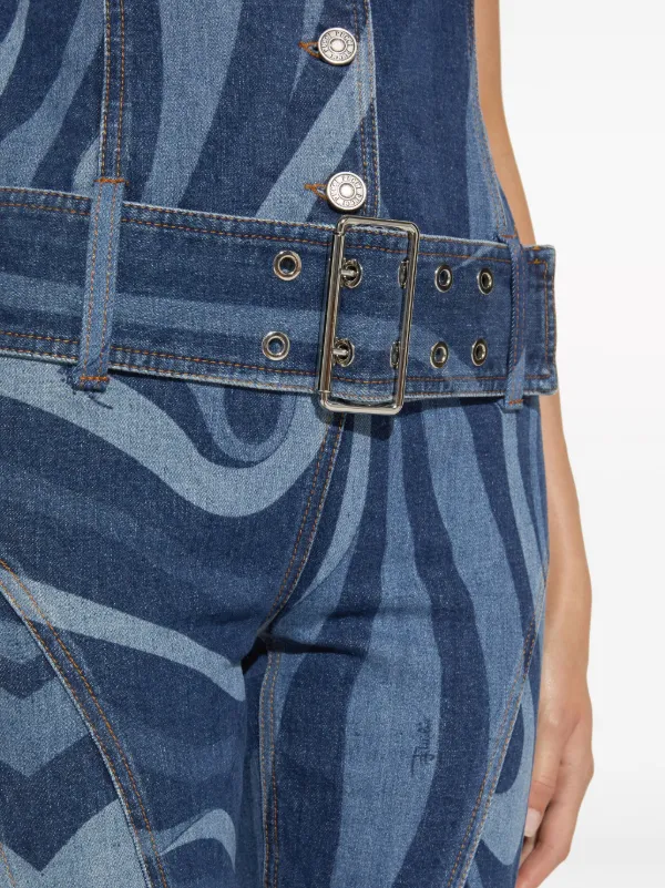 PUCCI プッチ ワンピース Marmo-print denim kaftan945346 PUCCI Marmo-print denim kaftan dress | Eraldo.com TV