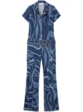 PUCCI Marmo-print denim jumpsuit - Blue