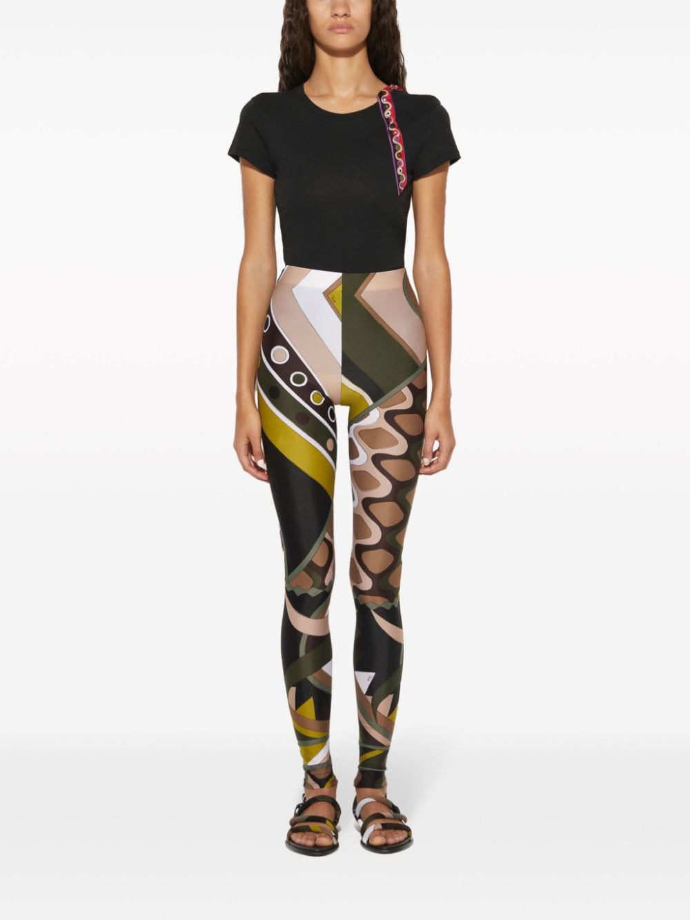 PUCCI Legging met print Groen