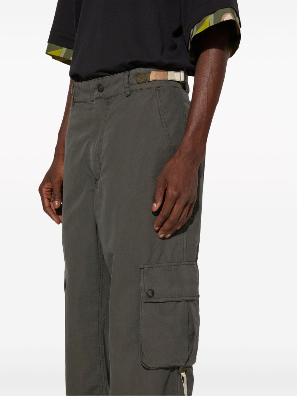 Shop Pucci Toile Cargo Trousers In Grey