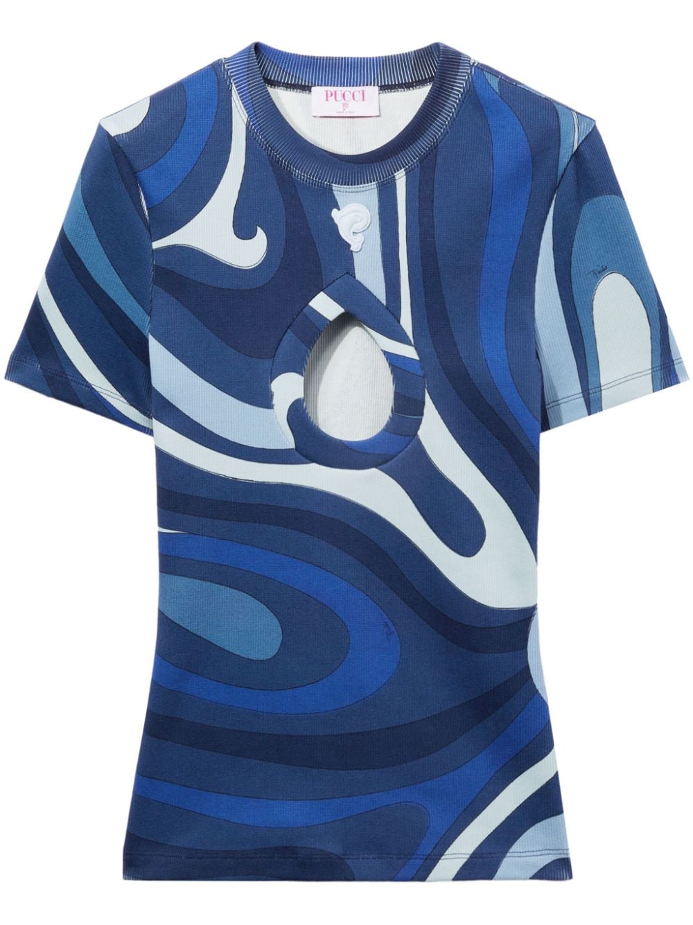PUCCI T-shirt met Marmo-print Blauw