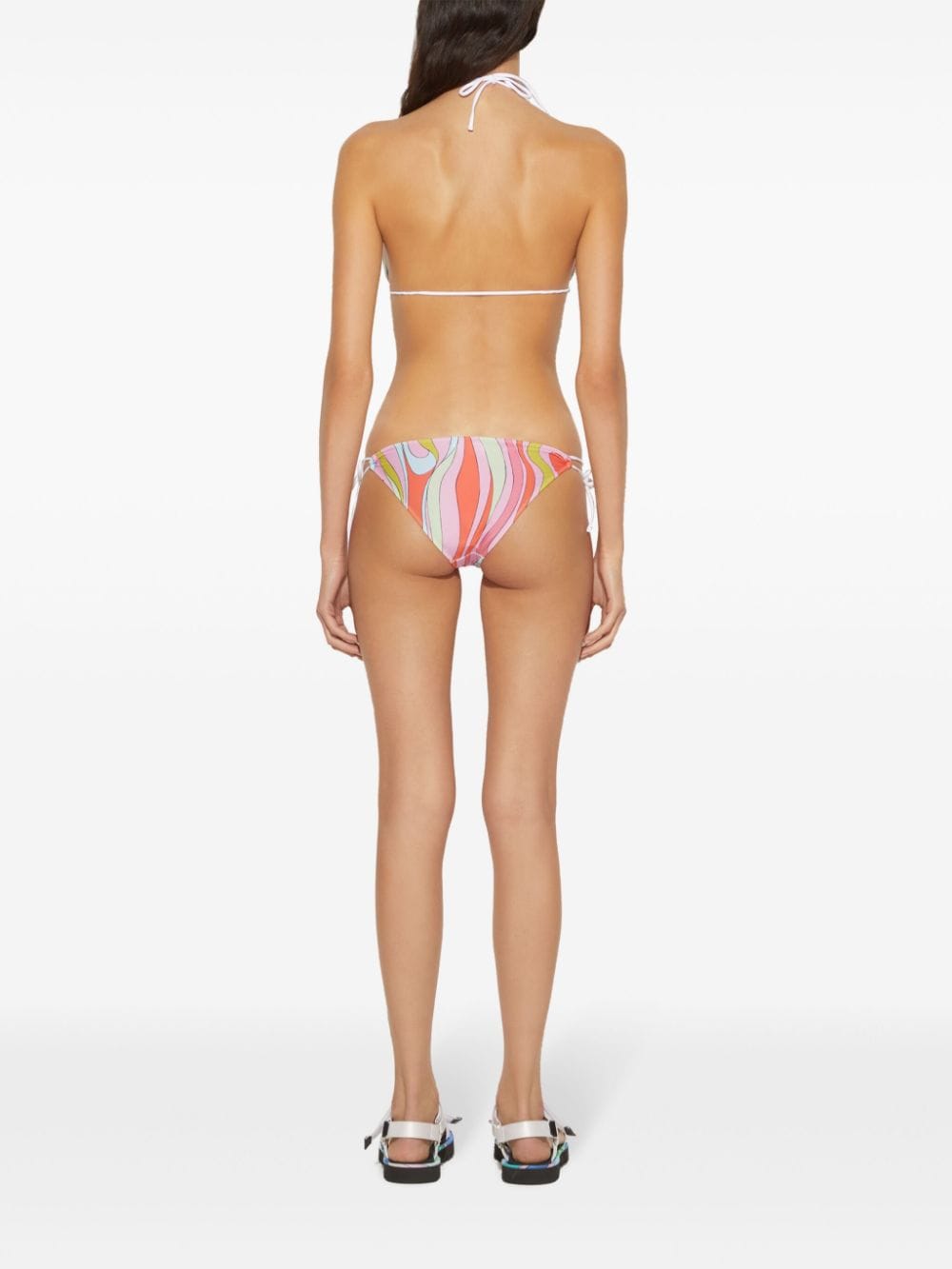 Shop Pucci Marmo-print Triangle Bikini Top In Pink