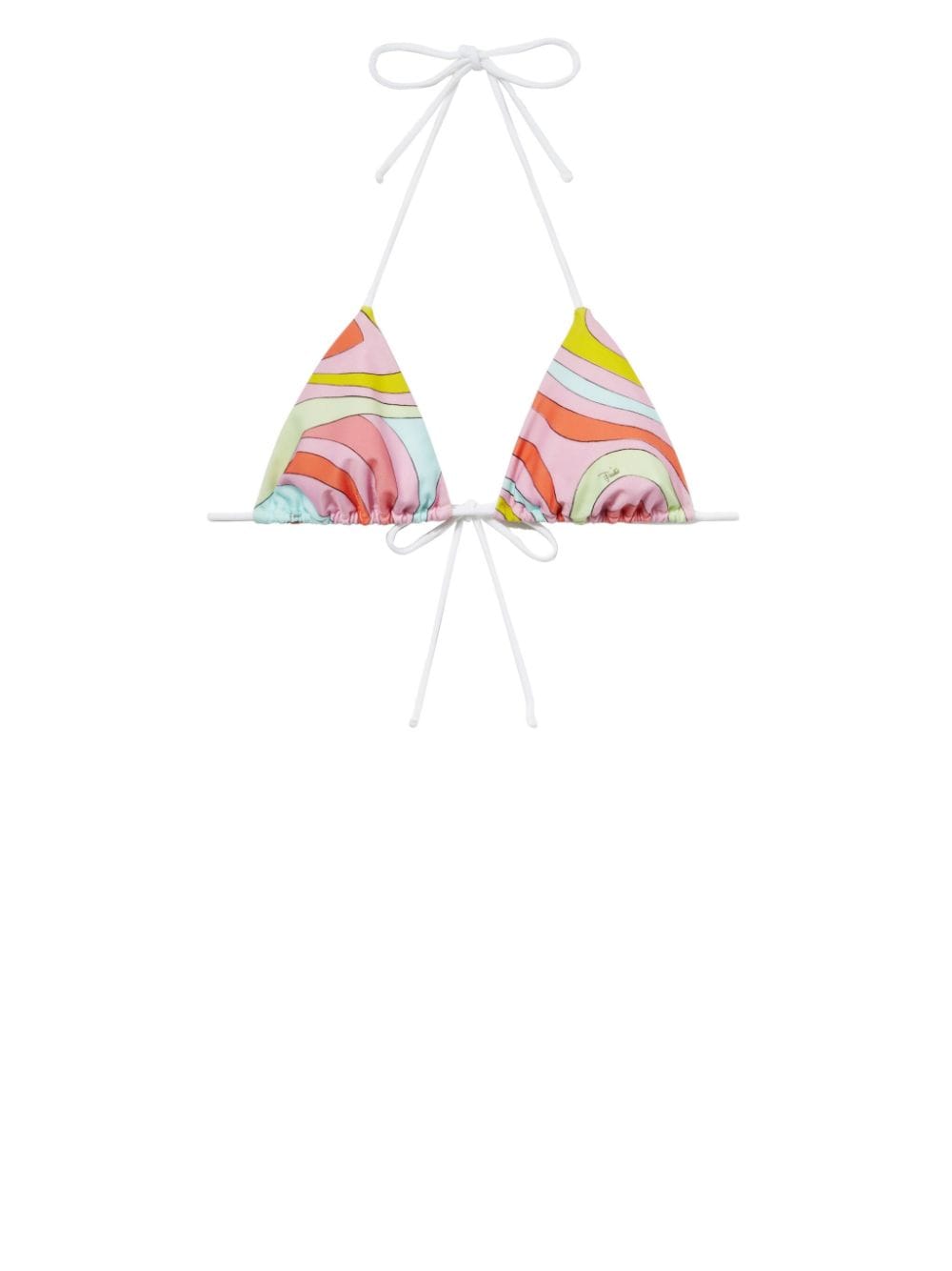 PUCCI Marmo-print triangle bikini top Roze