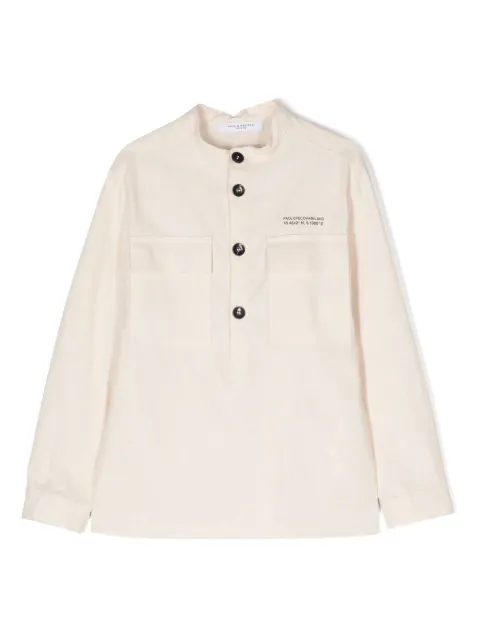 Paolo Pecora Kids logo-printed cotton-blend shirt