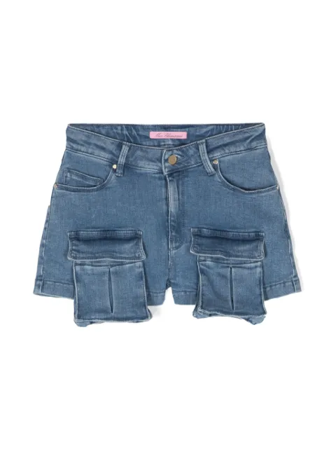 Miss Blumarine mid-rise denim cargo shorts