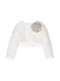 Le Bebé Enfant floral-appliqué cropped jacket - White