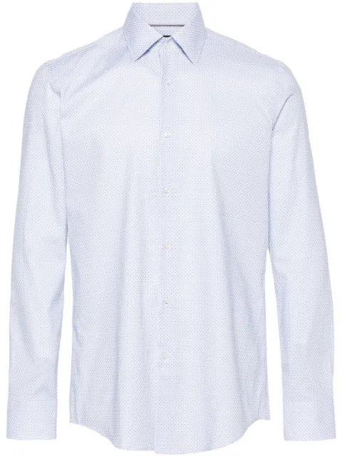 BOSS geometric-pattern poplin shirt