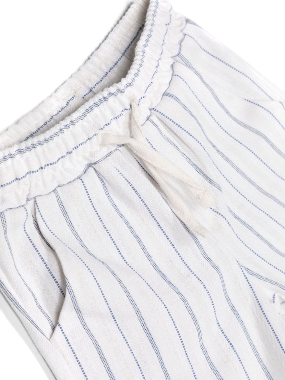 Shop Le Bebé Enfant Striped Mid-rise Shorts In White
