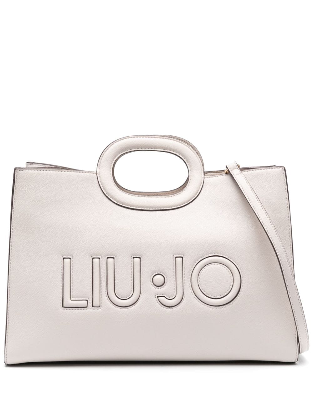 LIU JO Shopper met uitgesneden logo Beige
