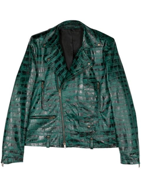 Salvatore Santoro crocodile-embossed leather jacket