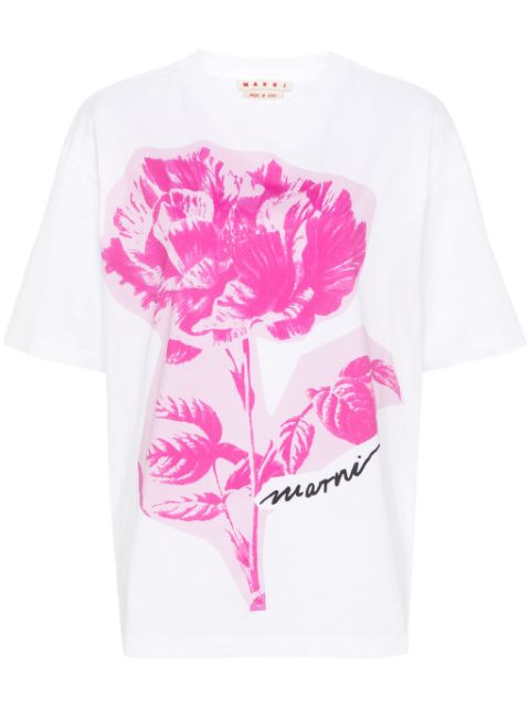 Marni floral-print cotton T-shirt Women