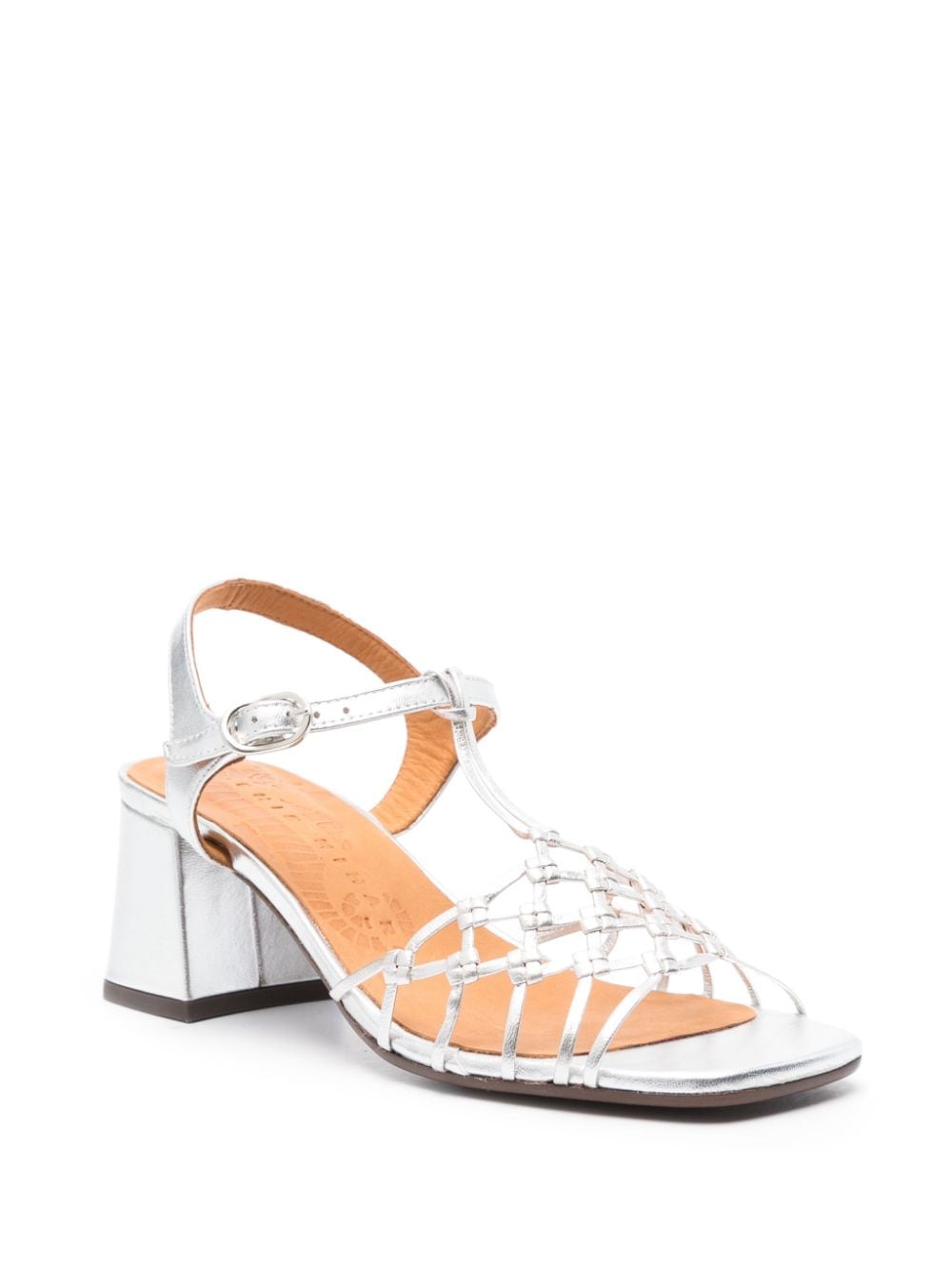 Shop Chie Mihara Lantes 60mm Leather Sandals In Silver