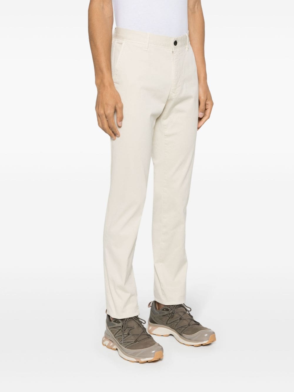 Shop Incotex Slim-cut Chino Trousers In Neutrals