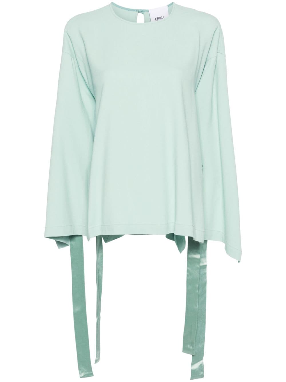 Erika Cavallini Side-slit Cady Blouse In Blue