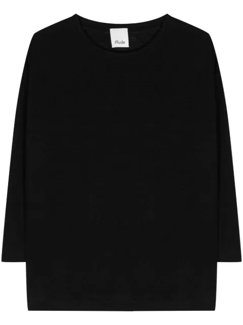 Allude drop-shoulder linen jumper