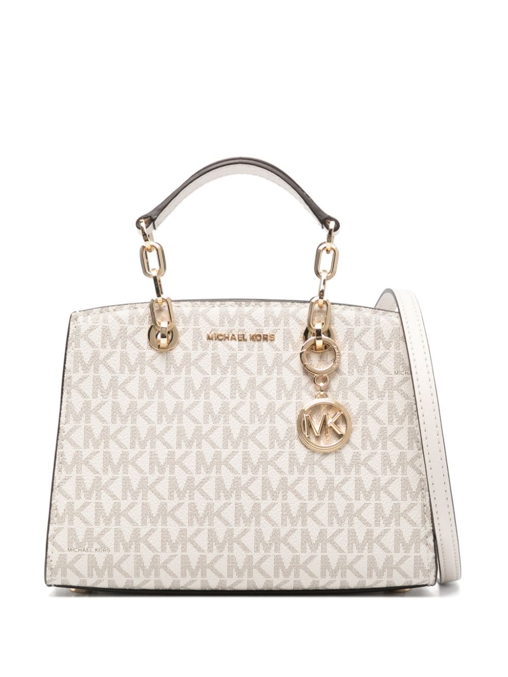 Michael Kors Cynthia Leather Tote Bag In Neutrals