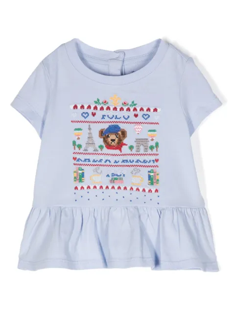 POLO RALPH LAUREN KIDS logo-embroidered cotton T-shirt
