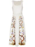 Adam Lippes Tree of Life-print cotton poplin midi dress - White