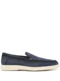 Santoni pebbled suede loafers - Blue