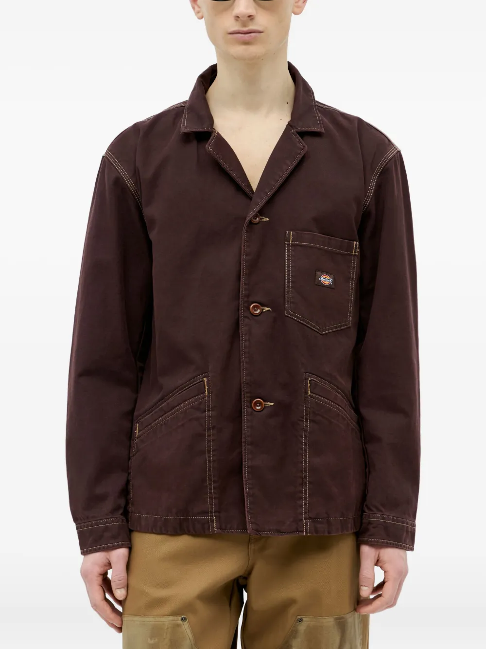 DICKIES button-fastening logo-patch jacket Bruin
