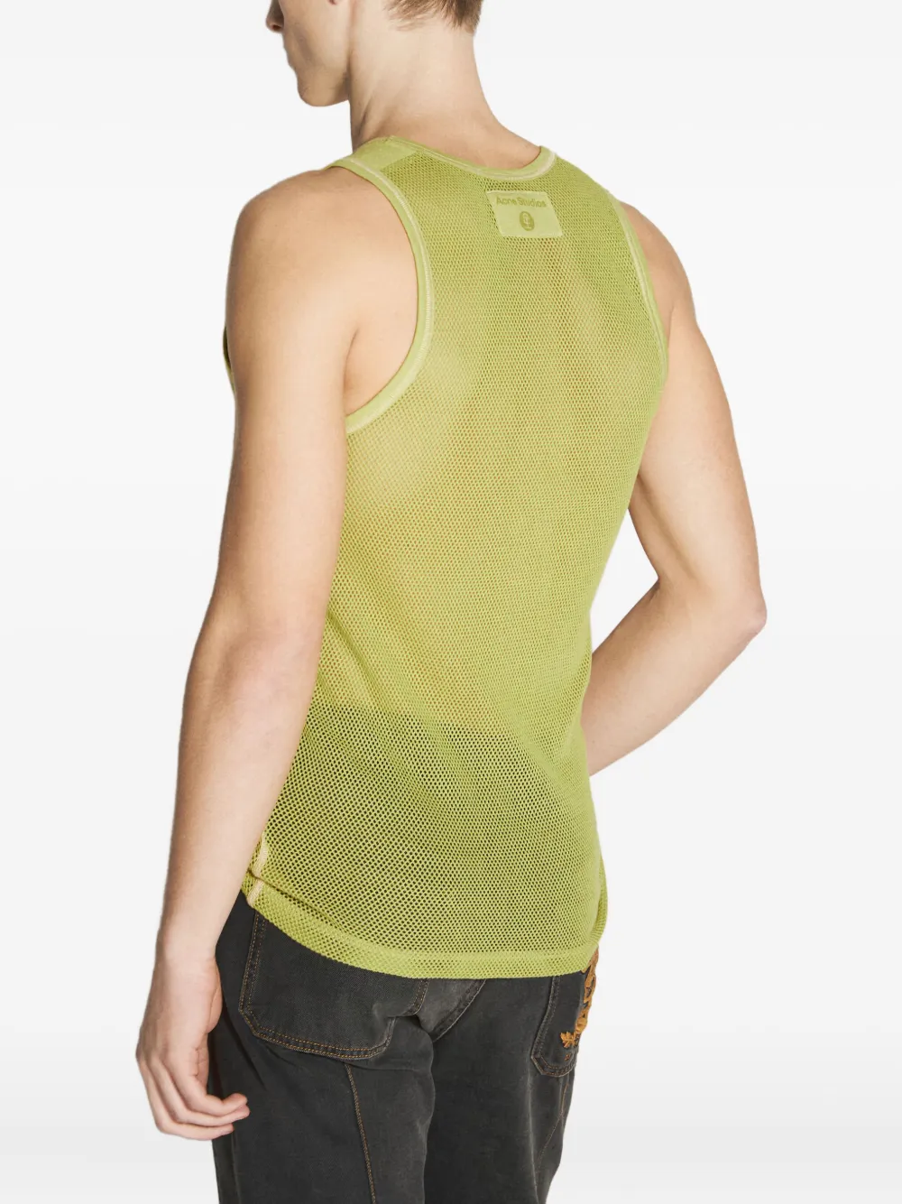 Honey Fucking Dijon Tanktop met mesh vlakken Groen