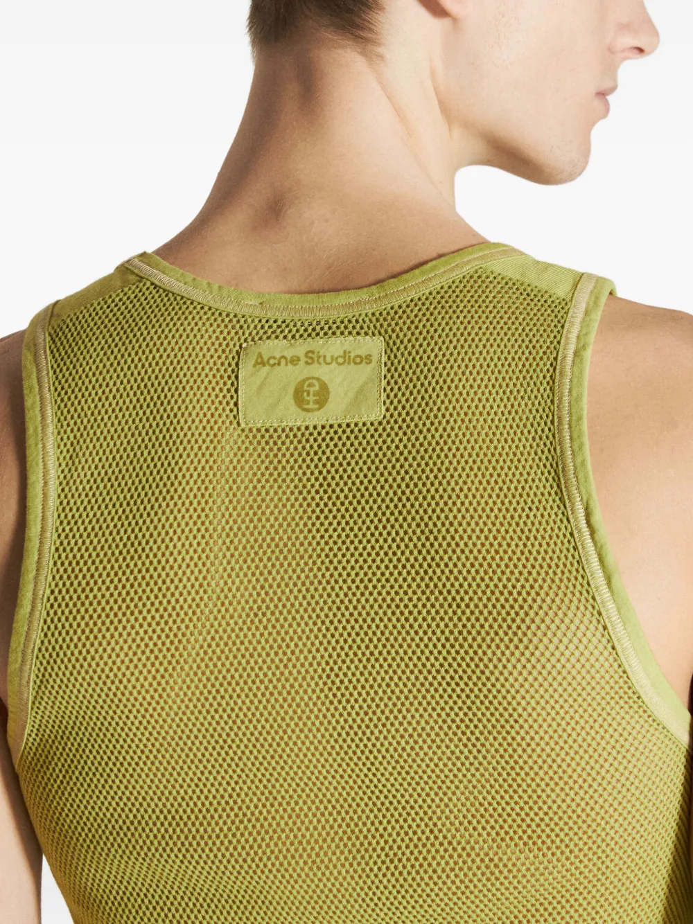 Honey Fucking Dijon Tanktop met mesh vlakken Groen
