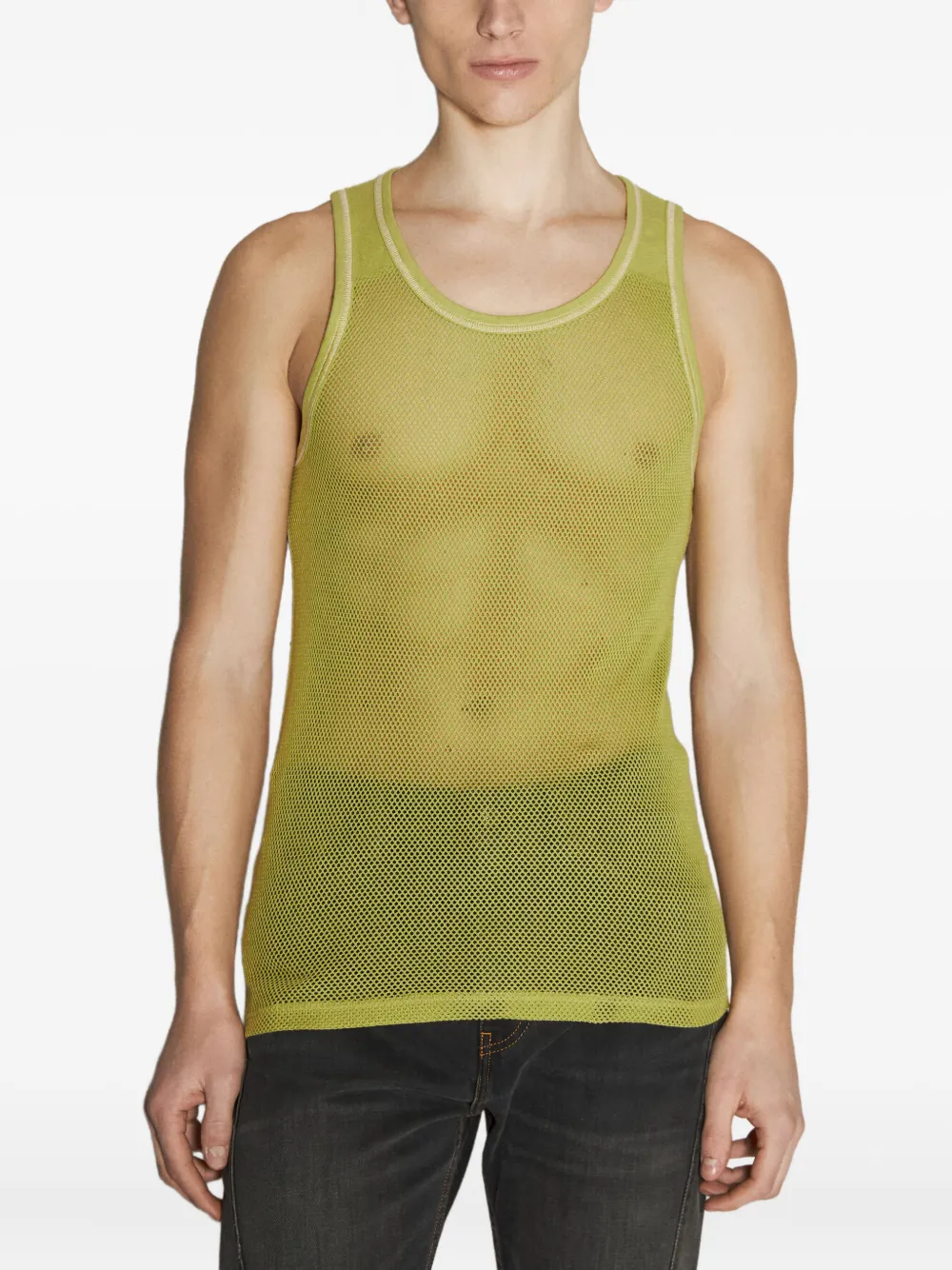 Honey Fucking Dijon mesh-paneled tank top Groen