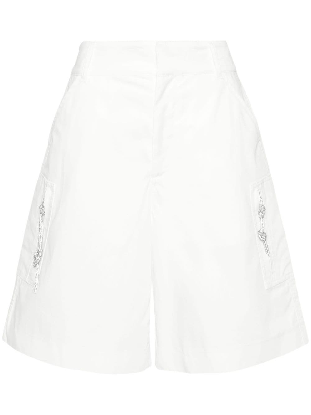 DARKPARK crystal-embellishment cotton shorts - Bianco