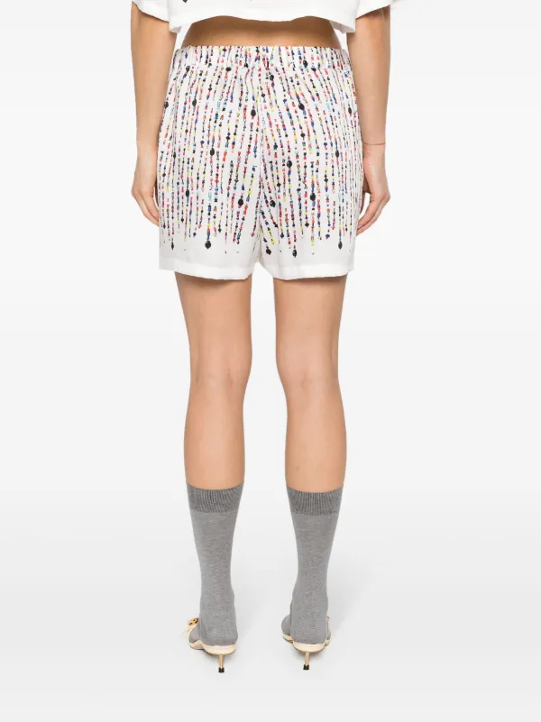 MSGM bead-print Shorts | White | FARFETCH