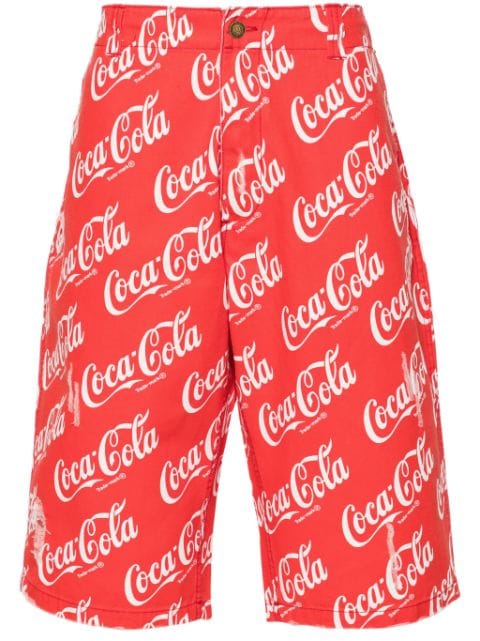 ERL Coca-Cola print cotton shorts