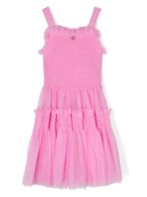 TWINSET Kids smocked tulle dress