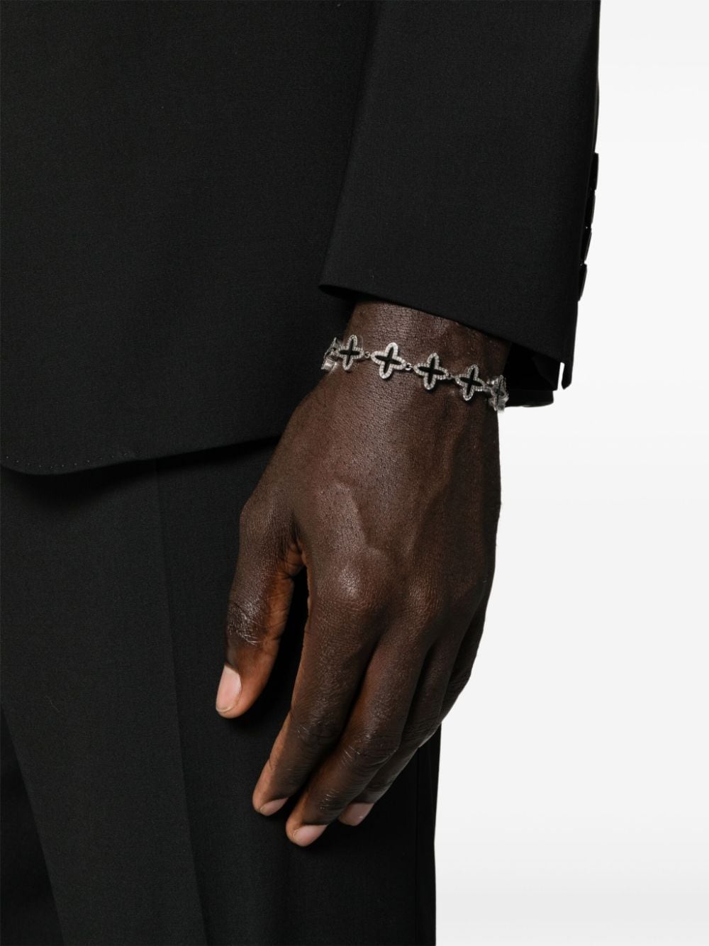 DARKAI 18kt white gold plated Clover diamond bracelet - Zilver