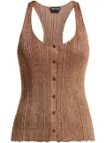 TOM FORD lurex-detailing ribbed tank top - Brown