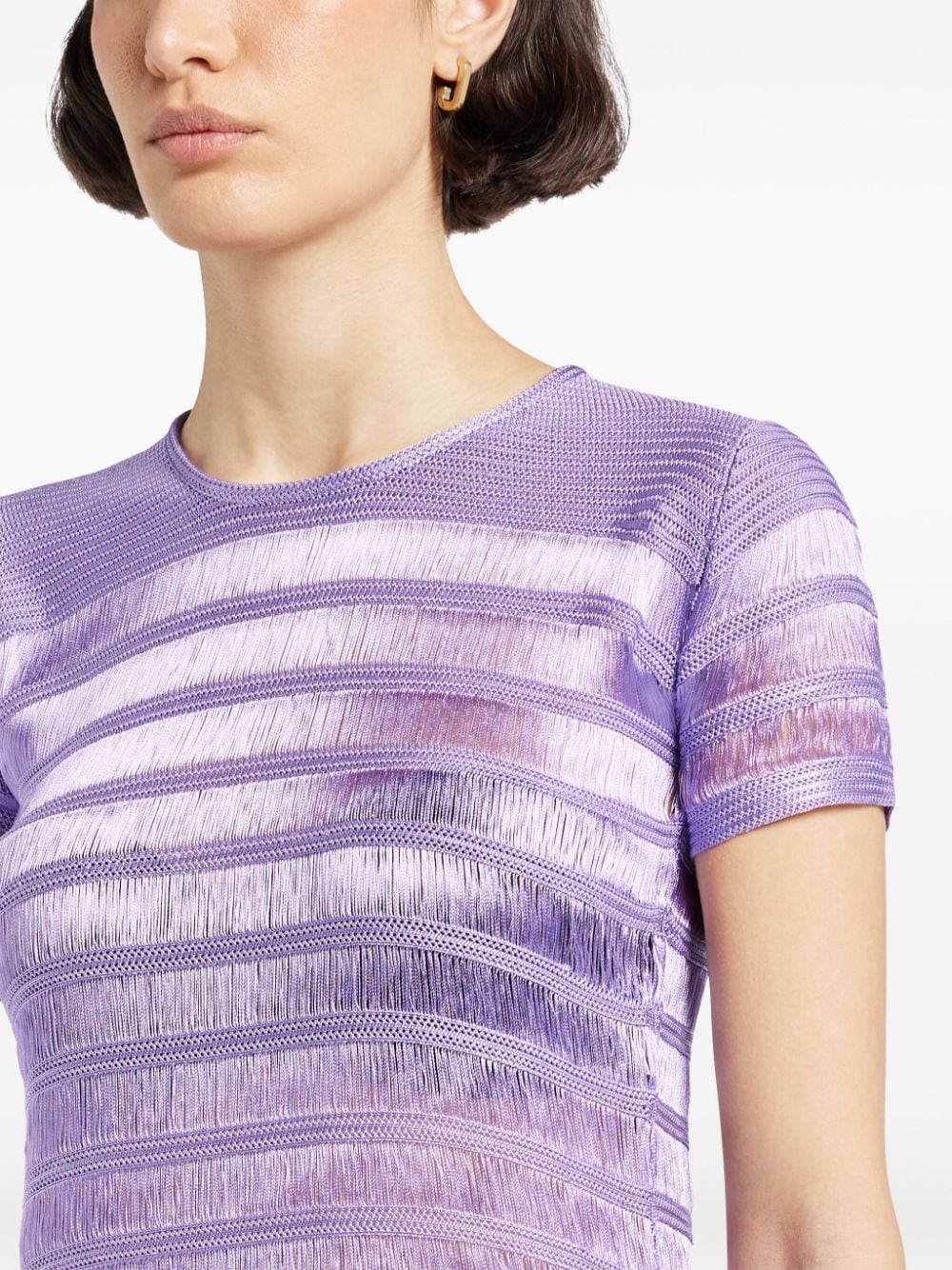 Shop Tom Ford Ladder-knit Top In Purple