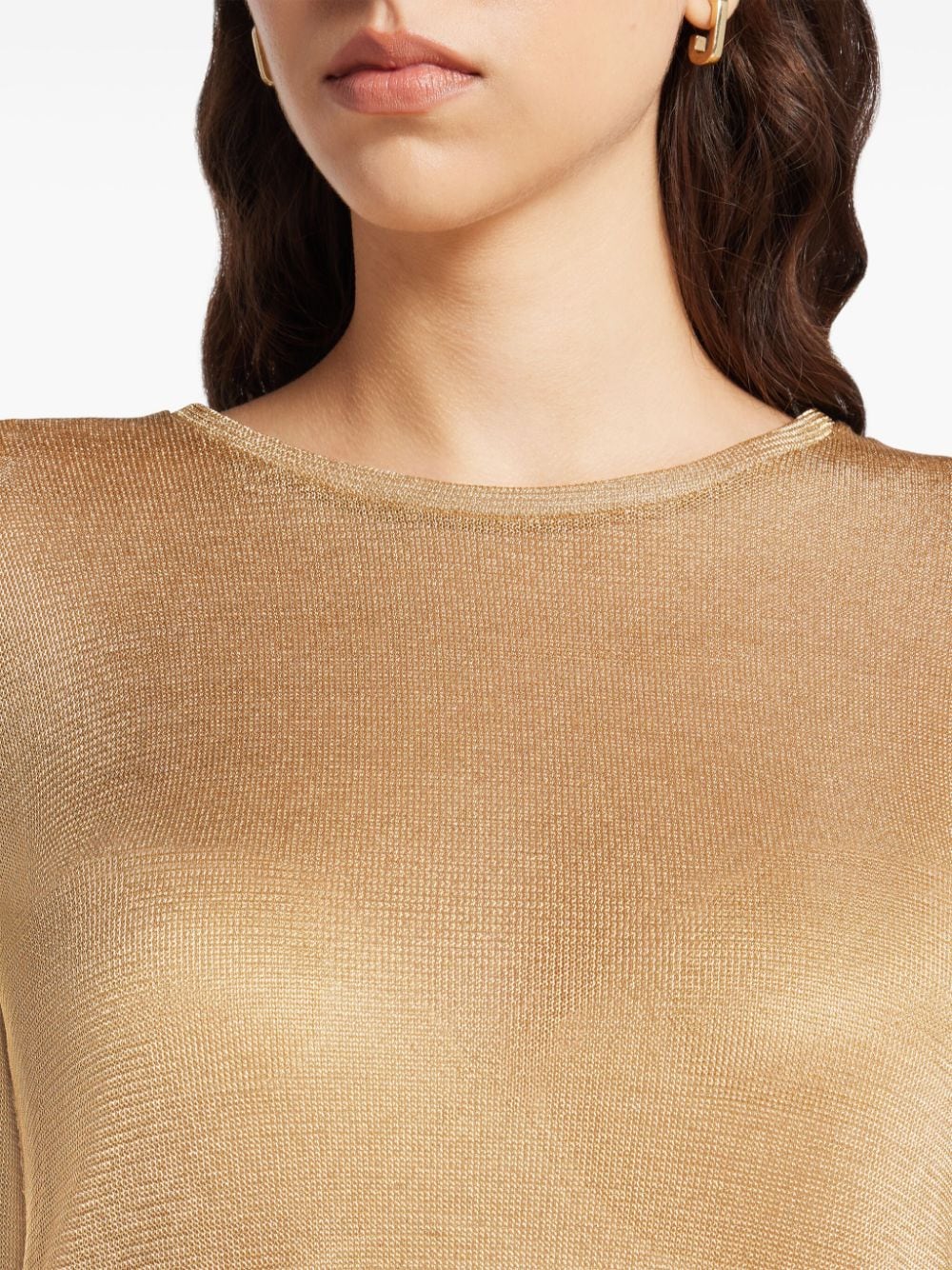 Shop Tom Ford Crew-neck Jersey T-shirt In Gold