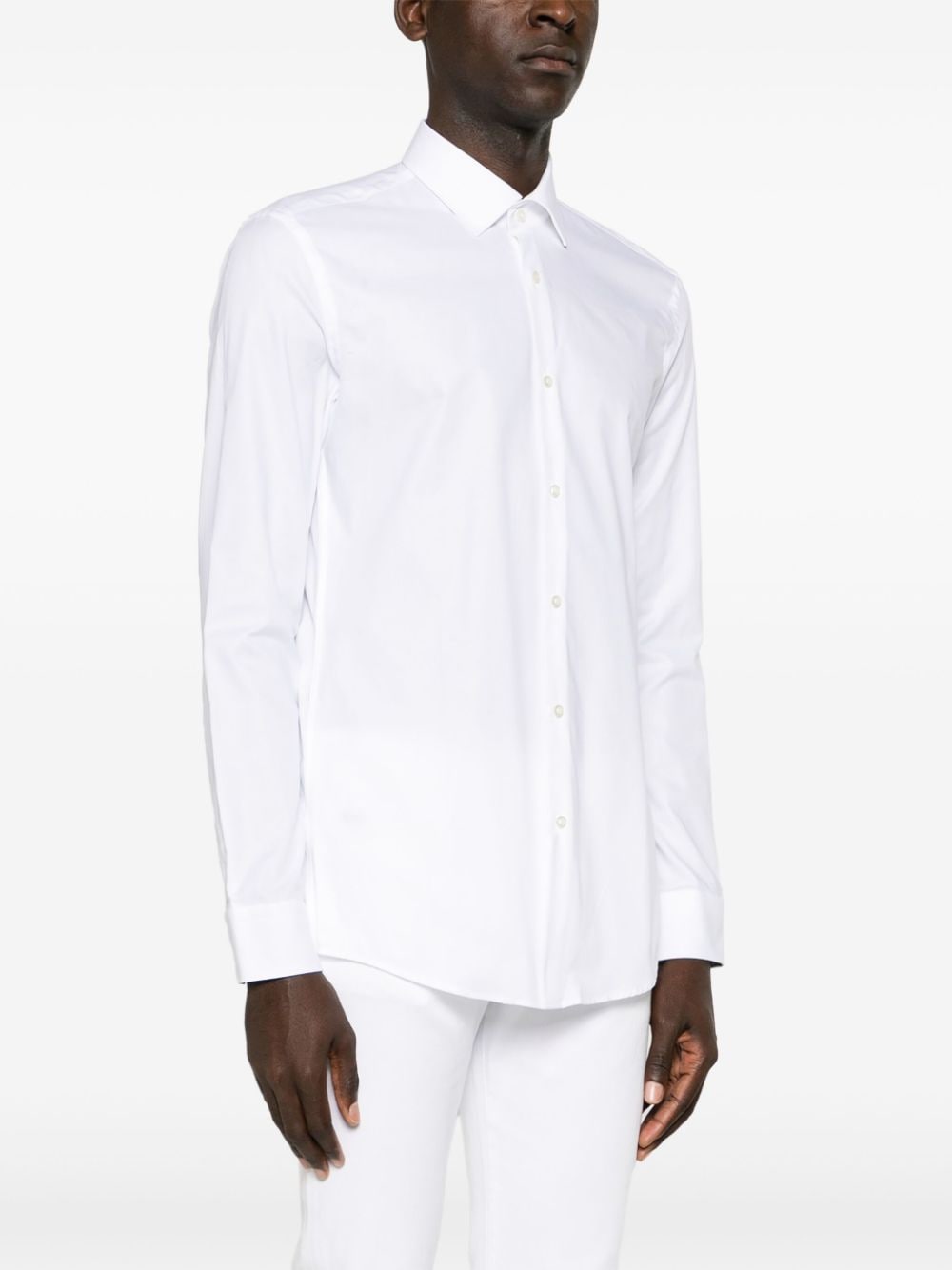 Shop Hugo Koey Cotton Shirt In White