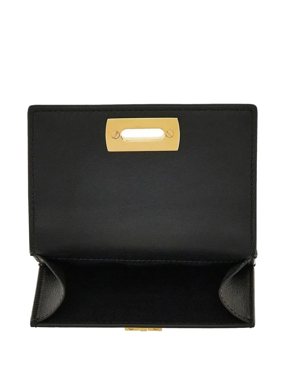 Ferragamo Gancini Clasp Leather Wallet In Black