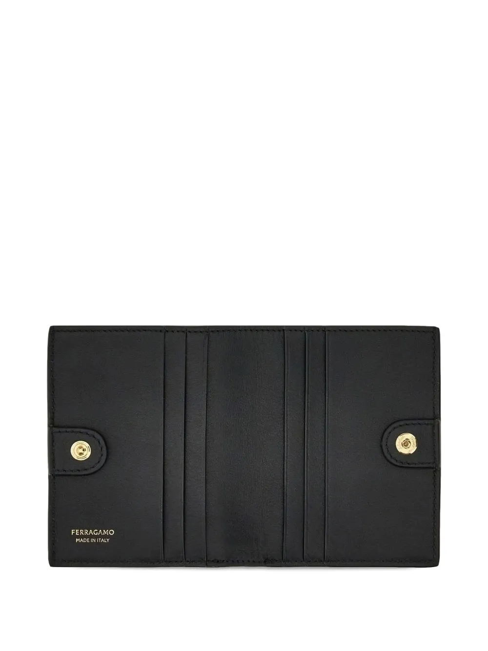 Ferragamo Gancini Clasp Leather Wallet In Black