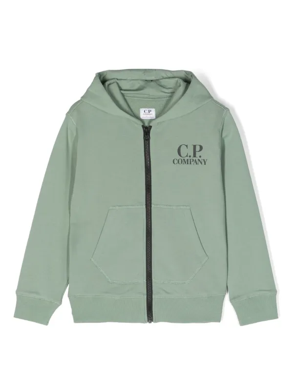 C.P. Company Kids Goggles detail zip up Hoodie Green FARFETCH IL