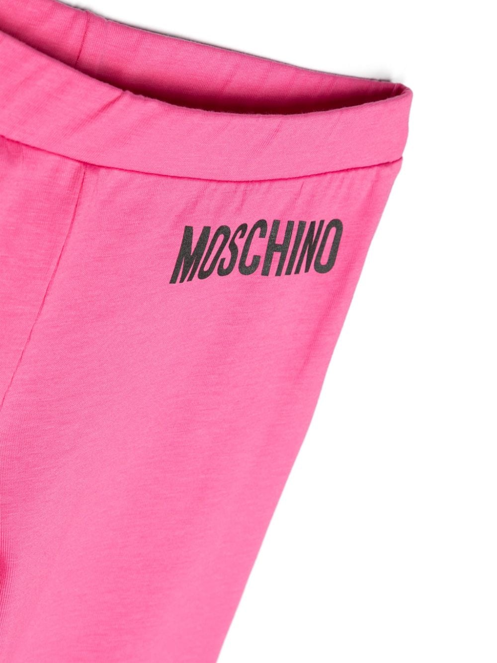 Shop Moschino Logo-print Flared Trousers In Pink