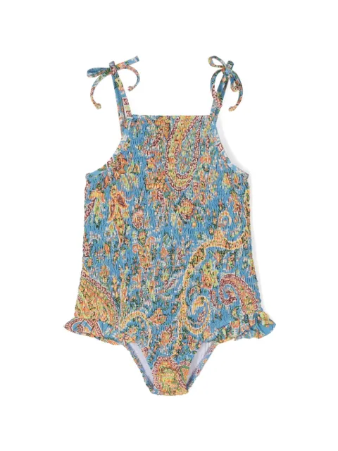 ETRO KIDS paisley-print shirred swimsuit
